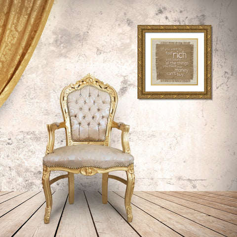 Burlap Rich Gold Ornate Wood Framed Art Print with Double Matting by Gibbons, Lauren