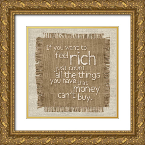 Burlap Rich Gold Ornate Wood Framed Art Print with Double Matting by Gibbons, Lauren