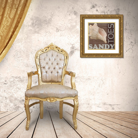 Sandy Toes Gold Ornate Wood Framed Art Print with Double Matting by Gibbons, Lauren