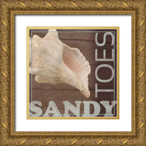 Sandy Toes Gold Ornate Wood Framed Art Print with Double Matting by Gibbons, Lauren