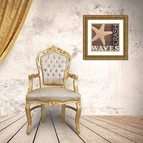 Waves Crash Gold Ornate Wood Framed Art Print with Double Matting by Gibbons, Lauren