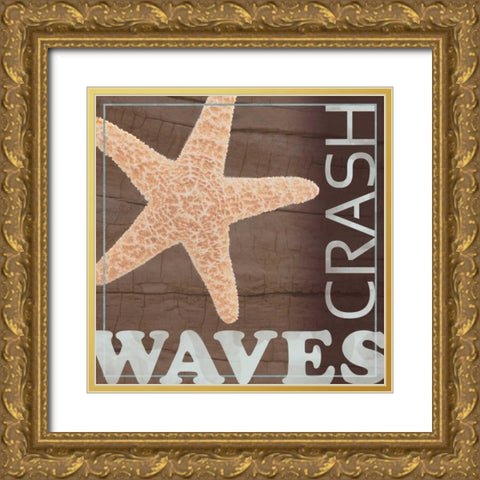 Waves Crash Gold Ornate Wood Framed Art Print with Double Matting by Gibbons, Lauren