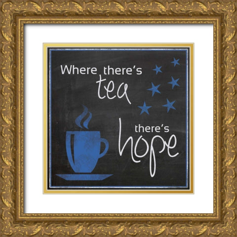 Blue Tea Hope Gold Ornate Wood Framed Art Print with Double Matting by Gibbons, Lauren
