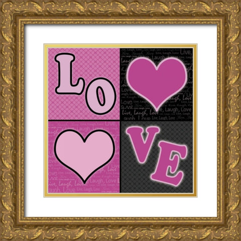Love Combined Gold Ornate Wood Framed Art Print with Double Matting by Gibbons, Lauren