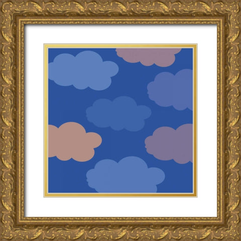 Kite Clouds Gold Ornate Wood Framed Art Print with Double Matting by Gibbons, Lauren