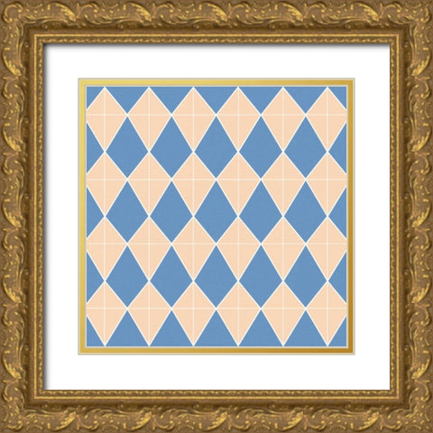 Kite Pattern Gold Ornate Wood Framed Art Print with Double Matting by Gibbons, Lauren