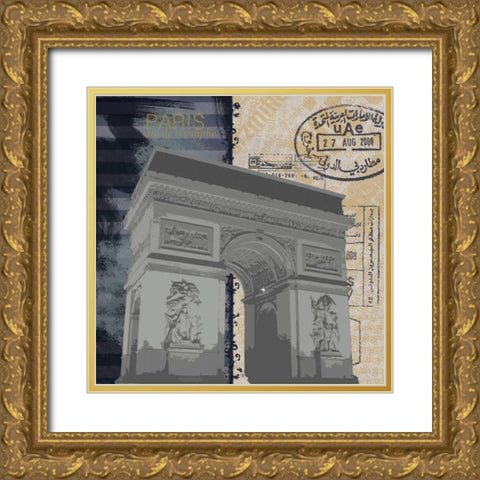 Arc Collage Gold Ornate Wood Framed Art Print with Double Matting by Gibbons, Lauren