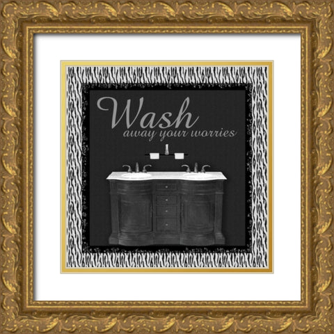 Sink Zebra B Gold Ornate Wood Framed Art Print with Double Matting by Gibbons, Lauren
