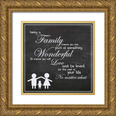 Family Chalk White Gold Ornate Wood Framed Art Print with Double Matting by Gibbons, Lauren