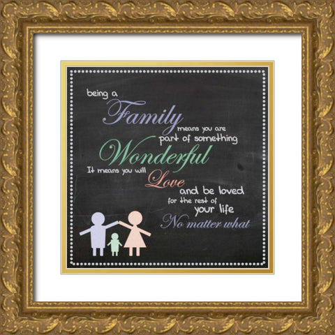 Family Chalk Color Gold Ornate Wood Framed Art Print with Double Matting by Gibbons, Lauren