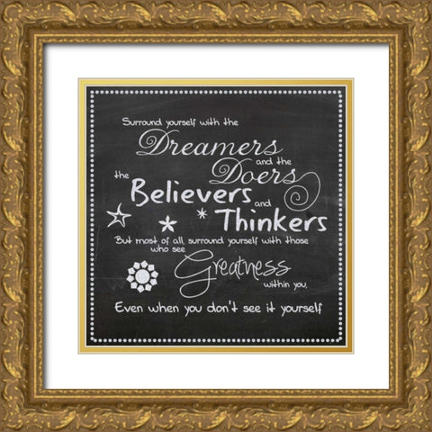 Surround Your Self White Gold Ornate Wood Framed Art Print with Double Matting by Gibbons, Lauren