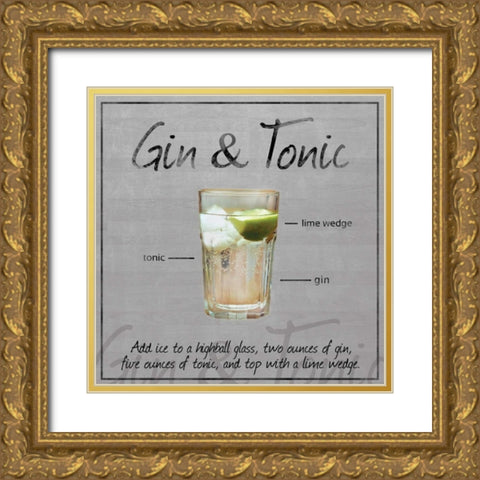Gin Tonic Gold Ornate Wood Framed Art Print with Double Matting by Gibbons, Lauren