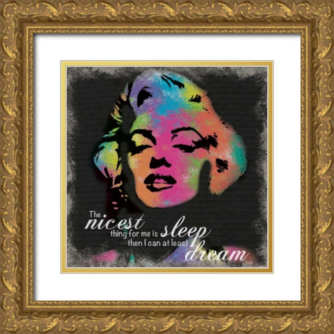 Marilyn Rainbow Dream Gold Ornate Wood Framed Art Print with Double Matting by Gibbons, Lauren