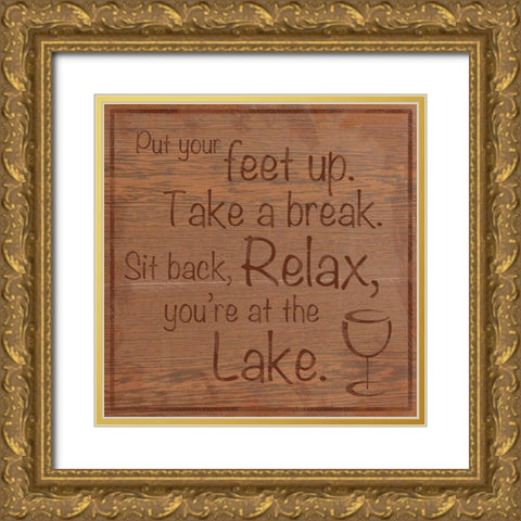 Relax Lake Gold Ornate Wood Framed Art Print with Double Matting by Gibbons, Lauren