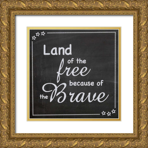 Land of The Free Gold Ornate Wood Framed Art Print with Double Matting by Gibbons, Lauren
