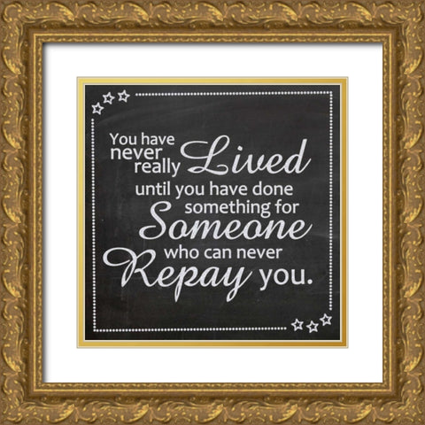 Never Really Lived Gold Ornate Wood Framed Art Print with Double Matting by Gibbons, Lauren