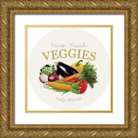 Farm Fresh No Scroll Gold Ornate Wood Framed Art Print with Double Matting by Gibbons, Lauren