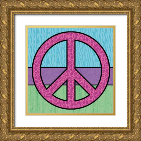 Highlighter Peace Gold Ornate Wood Framed Art Print with Double Matting by Gibbons, Lauren