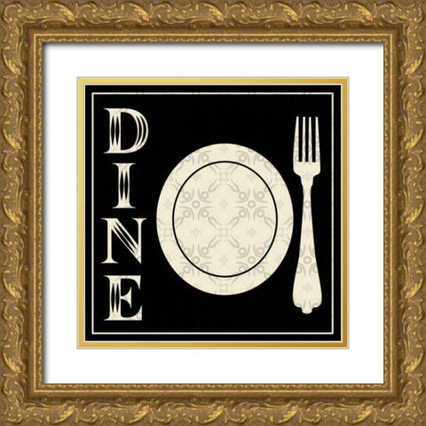 Dine B1 Gold Ornate Wood Framed Art Print with Double Matting by Gibbons, Lauren