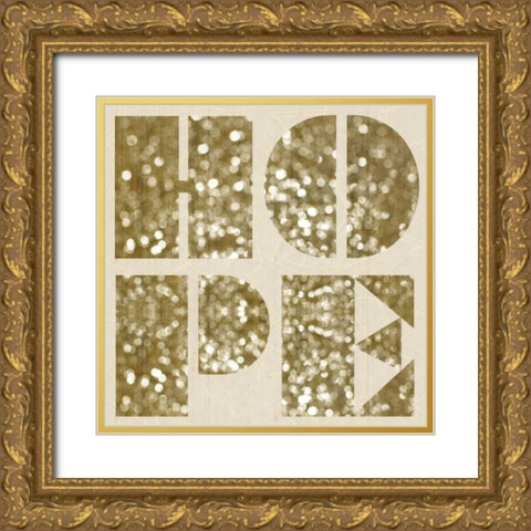 Hope Gold Ornate Wood Framed Art Print with Double Matting by Gibbons, Lauren