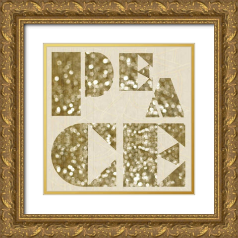 Peace Gold Ornate Wood Framed Art Print with Double Matting by Gibbons, Lauren