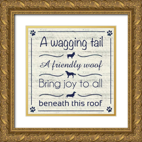 Wagging Tail Gold Ornate Wood Framed Art Print with Double Matting by Gibbons, Lauren