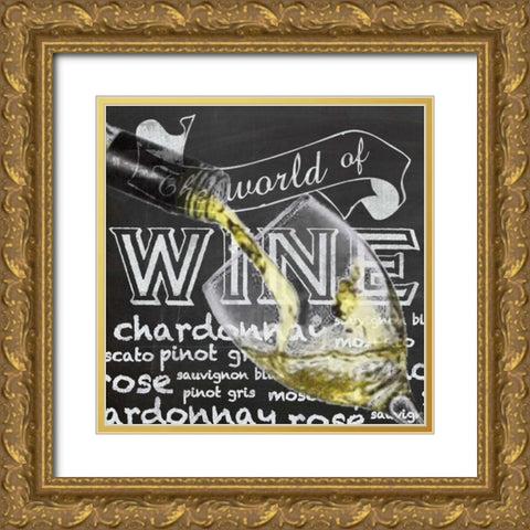 Wine Glass 2 Gold Ornate Wood Framed Art Print with Double Matting by Gibbons, Lauren