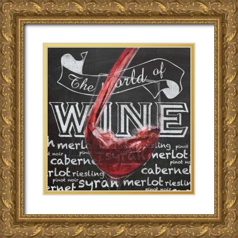 Wine Glass 1 Gold Ornate Wood Framed Art Print with Double Matting by Gibbons, Lauren