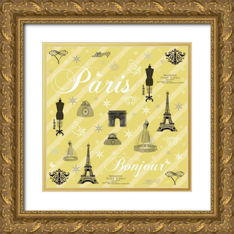 Paris 2b Yellow Gold Ornate Wood Framed Art Print with Double Matting by Gibbons, Lauren