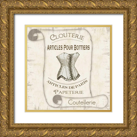 Scroll Bath Bustier Gold Ornate Wood Framed Art Print with Double Matting by Gibbons, Lauren