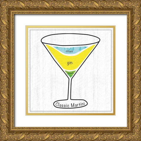 Martini Gold Ornate Wood Framed Art Print with Double Matting by Gibbons, Lauren