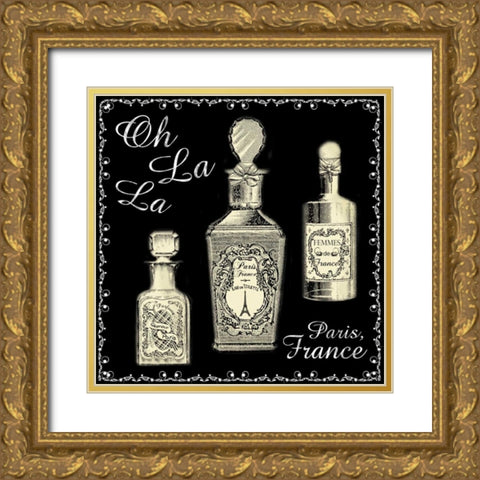Perfume Noir 1 Gold Ornate Wood Framed Art Print with Double Matting by Gibbons, Lauren