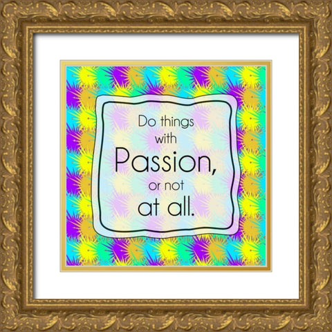 Passion Colorful Gold Ornate Wood Framed Art Print with Double Matting by Gibbons, Lauren