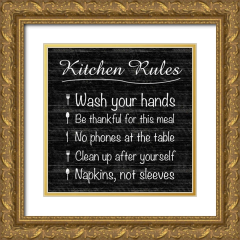 Kitchen Rules Gold Ornate Wood Framed Art Print with Double Matting by Gibbons, Lauren