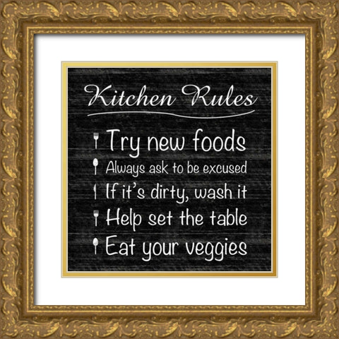 Kitchen Rule Gold Ornate Wood Framed Art Print with Double Matting by Gibbons, Lauren