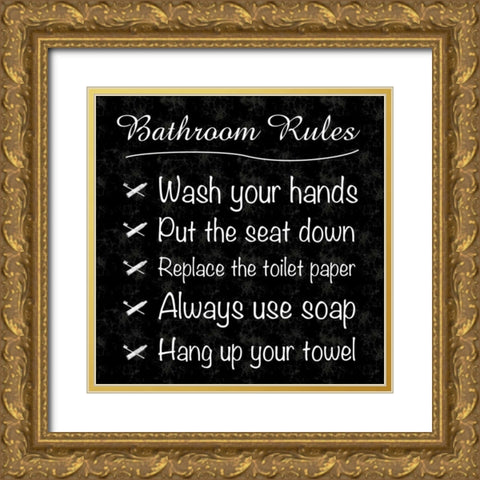 Bathroom Ruless Gold Ornate Wood Framed Art Print with Double Matting by Gibbons, Lauren
