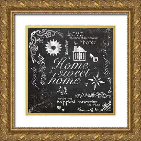 Home Chalk Gold Ornate Wood Framed Art Print with Double Matting by Gibbons, Lauren