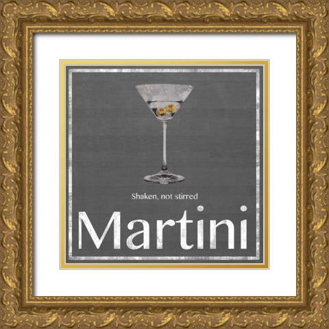 Martini Gold Ornate Wood Framed Art Print with Double Matting by Gibbons, Lauren