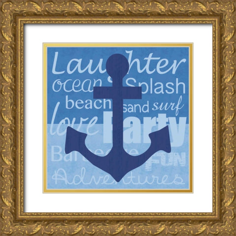 Beach Anchor Gold Ornate Wood Framed Art Print with Double Matting by Gibbons, Lauren