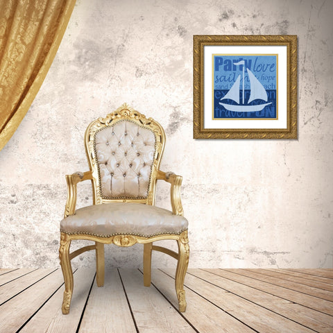 Beach Sail Gold Ornate Wood Framed Art Print with Double Matting by Gibbons, Lauren