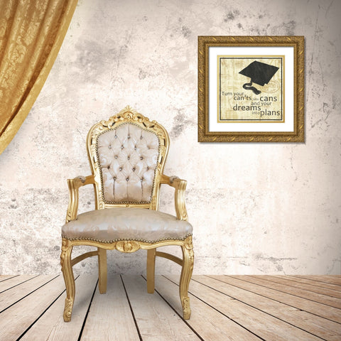 Gradutation Gold Ornate Wood Framed Art Print with Double Matting by Gibbons, Lauren