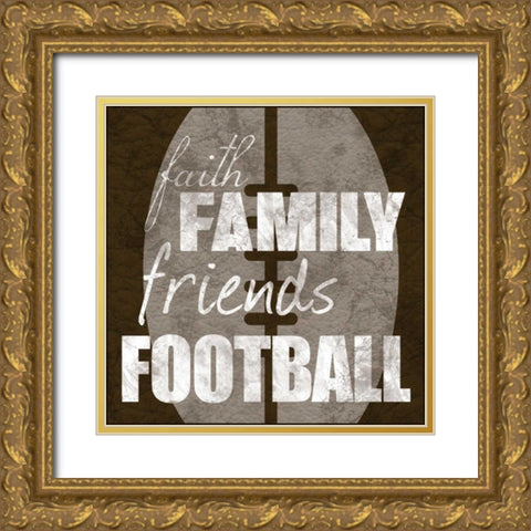Football Friends Gold Ornate Wood Framed Art Print with Double Matting by Gibbons, Lauren