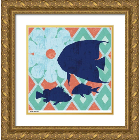 The Sea Gold Ornate Wood Framed Art Print with Double Matting by Gibbons, Lauren