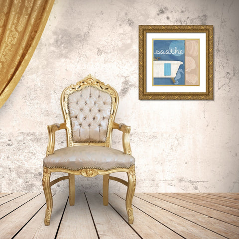 Soothing Bath Gold Ornate Wood Framed Art Print with Double Matting by Gibbons, Lauren