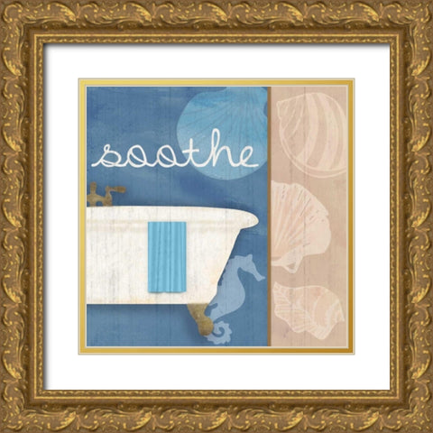 Soothing Bath Gold Ornate Wood Framed Art Print with Double Matting by Gibbons, Lauren