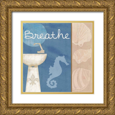Breathe Sink Gold Ornate Wood Framed Art Print with Double Matting by Gibbons, Lauren