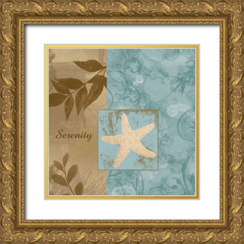 Coastal Serenity Gold Ornate Wood Framed Art Print with Double Matting by Gibbons, Lauren