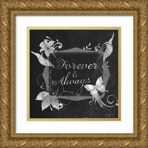 Forever Always Gold Ornate Wood Framed Art Print with Double Matting by Gibbons, Lauren
