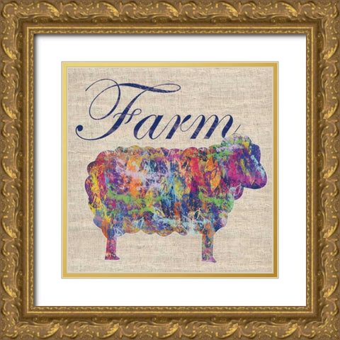 Sheep Farm Gold Ornate Wood Framed Art Print with Double Matting by Gibbons, Lauren