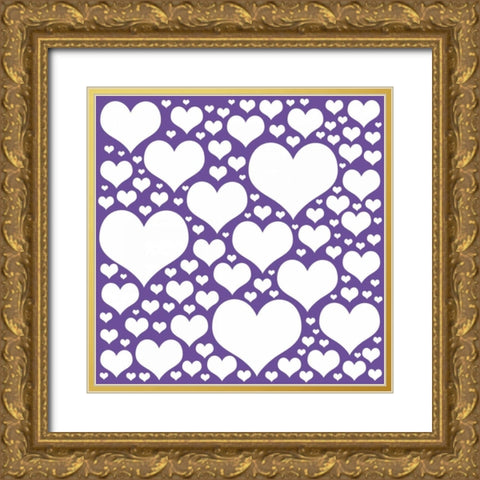Purple Heart Storm Gold Ornate Wood Framed Art Print with Double Matting by Gibbons, Lauren
